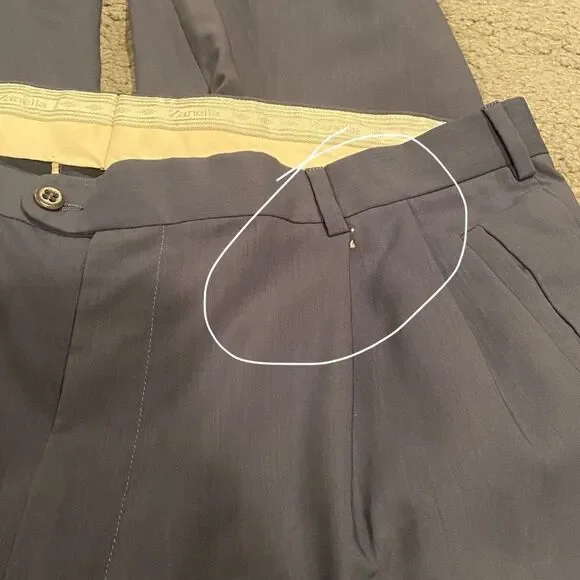 Zanella Slacks Size 38 Made in Italy Grey
